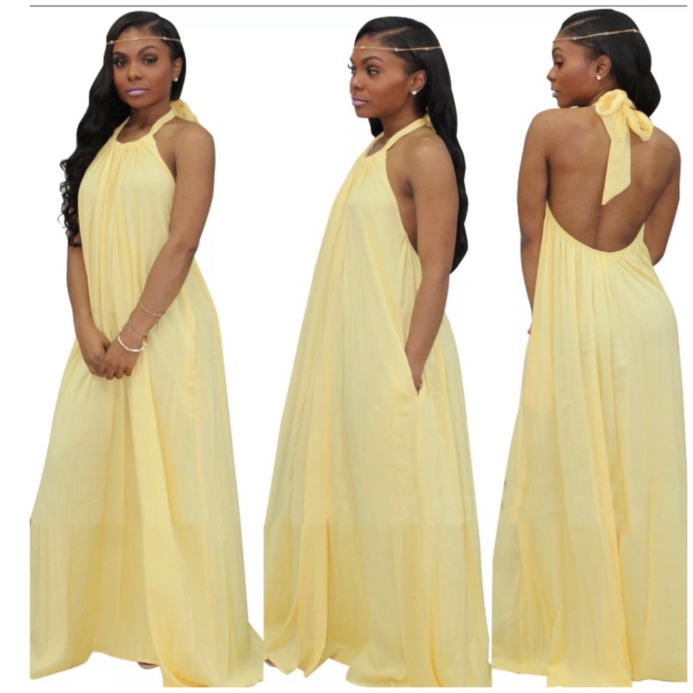 Halter dress Back out Maxi Dress